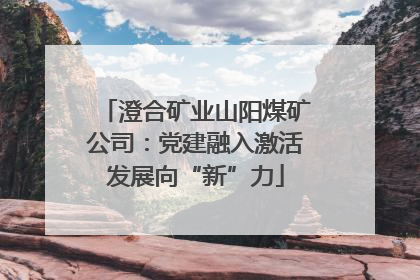 澄合矿业山阳煤矿公司：党建融入激活发展向“新”力