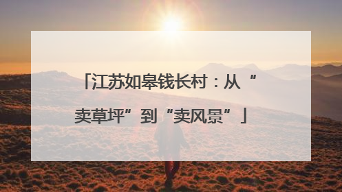江苏如皋钱长村：从“卖草坪”到“卖风景”