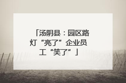 汤阴县：园区路灯“亮了”企业员工“笑了”