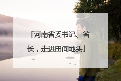 河南省委书记、省长，走进田间地头