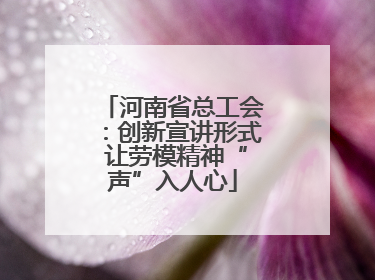 河南省总工会：创新宣讲形式 让劳模精神“声”入人心