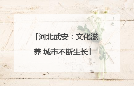 河北武安：文化滋养 城市不断生长