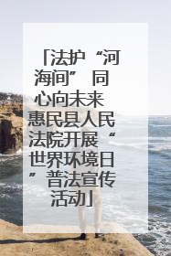 法护“河海间” 同心向未来 惠民县人民法院开展“世界环境日”普法宣传活动
