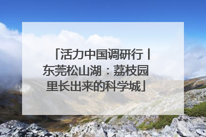 活力中国调研行丨东莞松山湖：荔枝园里长出来的科学城
