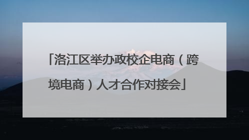 洛江区举办政校企电商（跨境电商）人才合作对接会