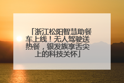 浙江松阳智慧助餐车上线！无人驾驶送热餐，银发族享舌尖上的科技关怀