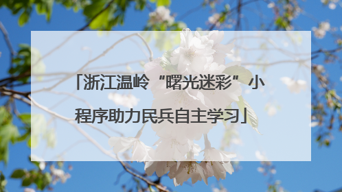 浙江温岭“曙光迷彩”小程序助力民兵自主学习