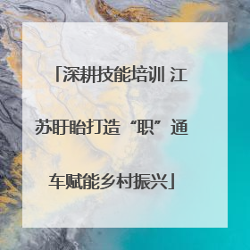 深耕技能培训 江苏盱眙打造“职”通车赋能乡村振兴