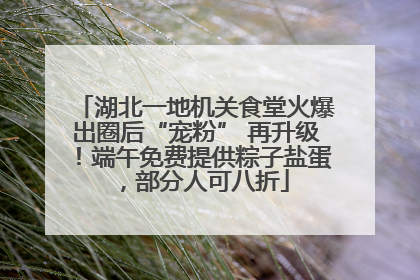 湖北一地机关食堂火爆出圈后“宠粉” 再升级！端午免费提供粽子盐蛋，部分人可八折