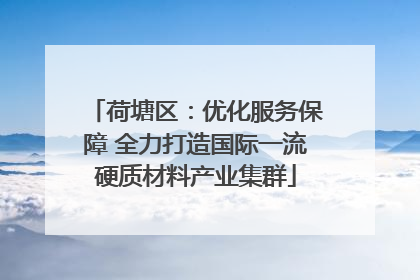 荷塘区：优化服务保障 全力打造国际一流硬质材料产业集群