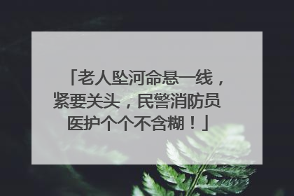 老人坠河命悬一线，紧要关头，民警消防员医护个个不含糊！
