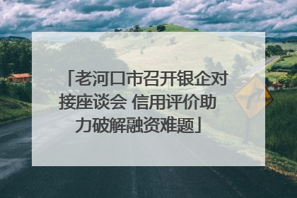 老河口市召开银企对接座谈会 信用评价助力破解融资难题