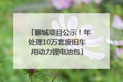 聊城项目公示！年处理10万套废旧车用动力锂电池包