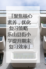 聚焦核心素养，优化复习策略 乐山县街小学提升期末复习效率