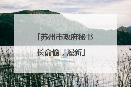 苏州市政府秘书长俞愉，履新