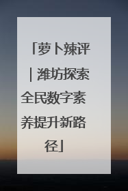 萝卜辣评｜潍坊探索全民数字素养提升新路径