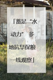 蓄足“水动力” 多地抗旱保粮一线观察