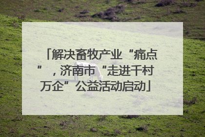 解决畜牧产业“痛点”，济南市“走进千村万企”公益活动启动