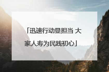 迅速行动显担当 大家人寿为民践初心