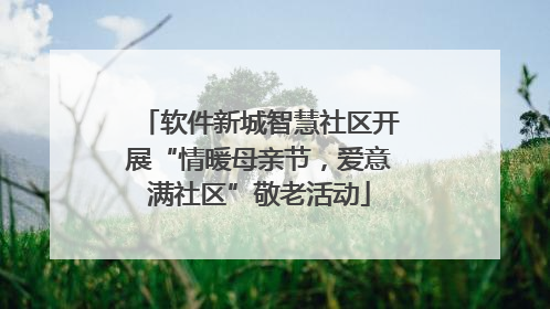 软件新城智慧社区开展“情暖母亲节，爱意满社区”敬老活动