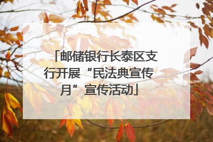 邮储银行长泰区支行开展“民法典宣传月”宣传活动
