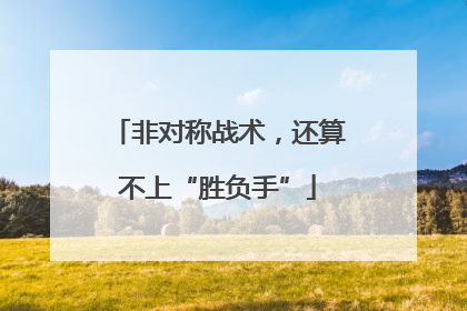 非对称战术，还算不上“胜负手”