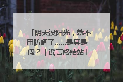阴天没阳光，就不用防晒了……是真是假？｜谣言终结站