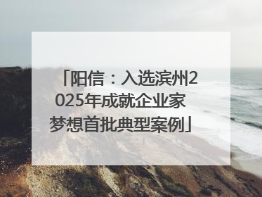 阳信：入选滨州2025年成就企业家梦想首批典型案例
