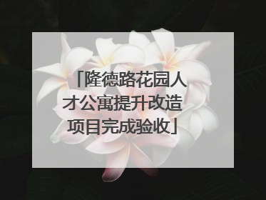 隆德路花园人才公寓提升改造项目完成验收