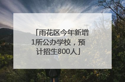 雨花区今年新增1所公办学校，预计招生800人