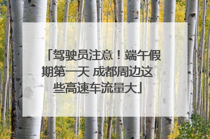 驾驶员注意！端午假期第一天 成都周边这些高速车流量大