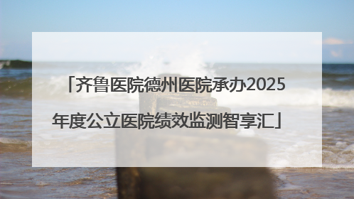 齐鲁医院德州医院承办2025年度公立医院绩效监测智享汇