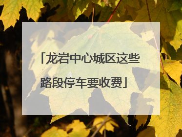 龙岩中心城区这些路段停车要收费