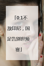 0:1不敌印尼，国足告别世预赛