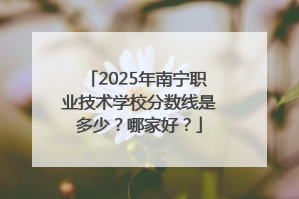 2025年南宁职业技术学校分数线是多少？哪家好？