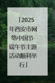 2025年西安市网络中国节·端午节主题活动顺利举行