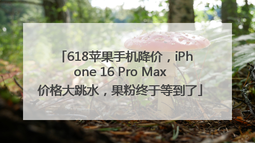 618苹果手机降价，iPhone 16 Pro Max价格大跳水，果粉终于等到了