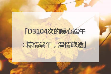 D3104次的暖心端午:粽情端午,温情旅途